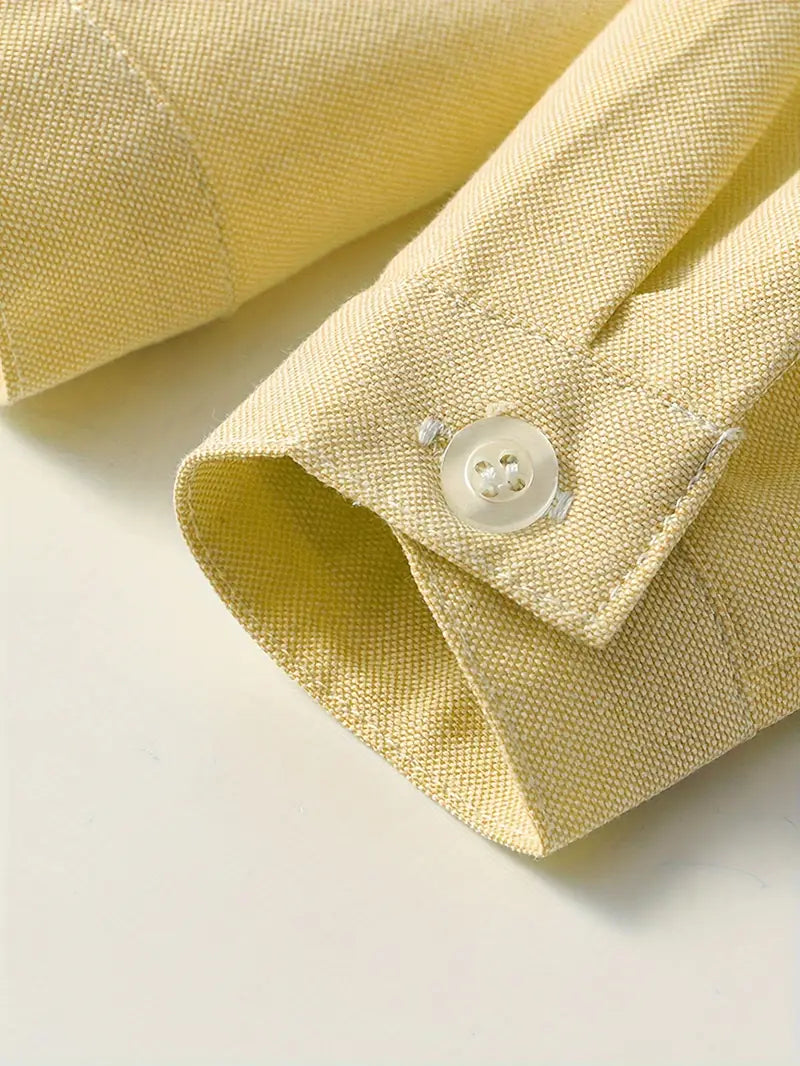 Boys Cotton Blend Yellow Shirt