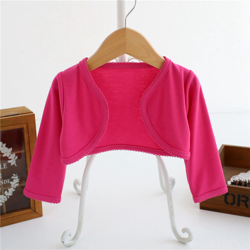 High Quality 100% Cotton Girls Hot Pink Cardigan
