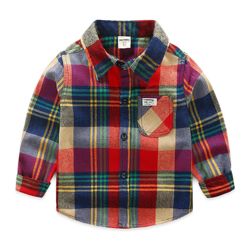 Boys Soft Cotton Long Sleeve Checked Shirt