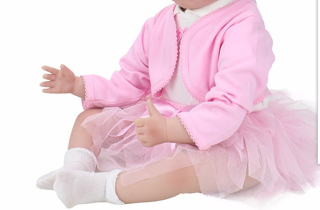 High Quality 100% Cotton Girls Pink Cardigan
