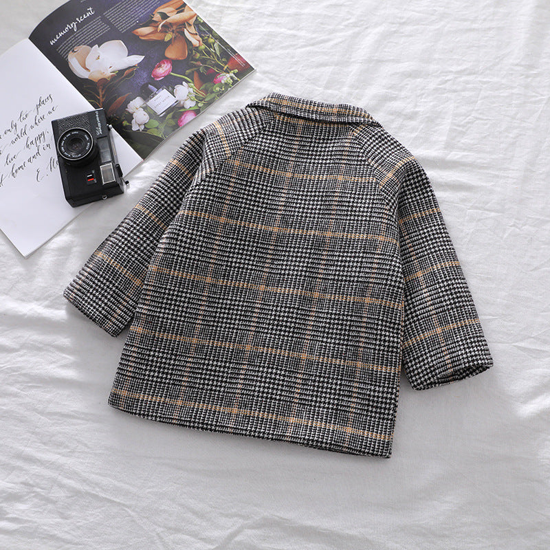 Boys Winter Coat- Brown Check