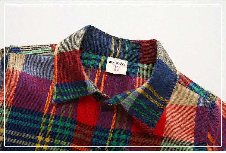 Boys Soft Cotton Long Sleeve Checked Shirt