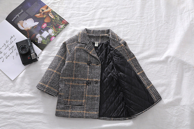 Boys Winter Coat- Brown Check