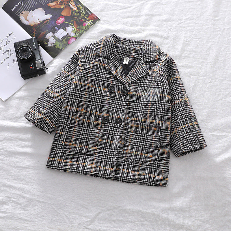 Boys Winter Coat- Brown Check