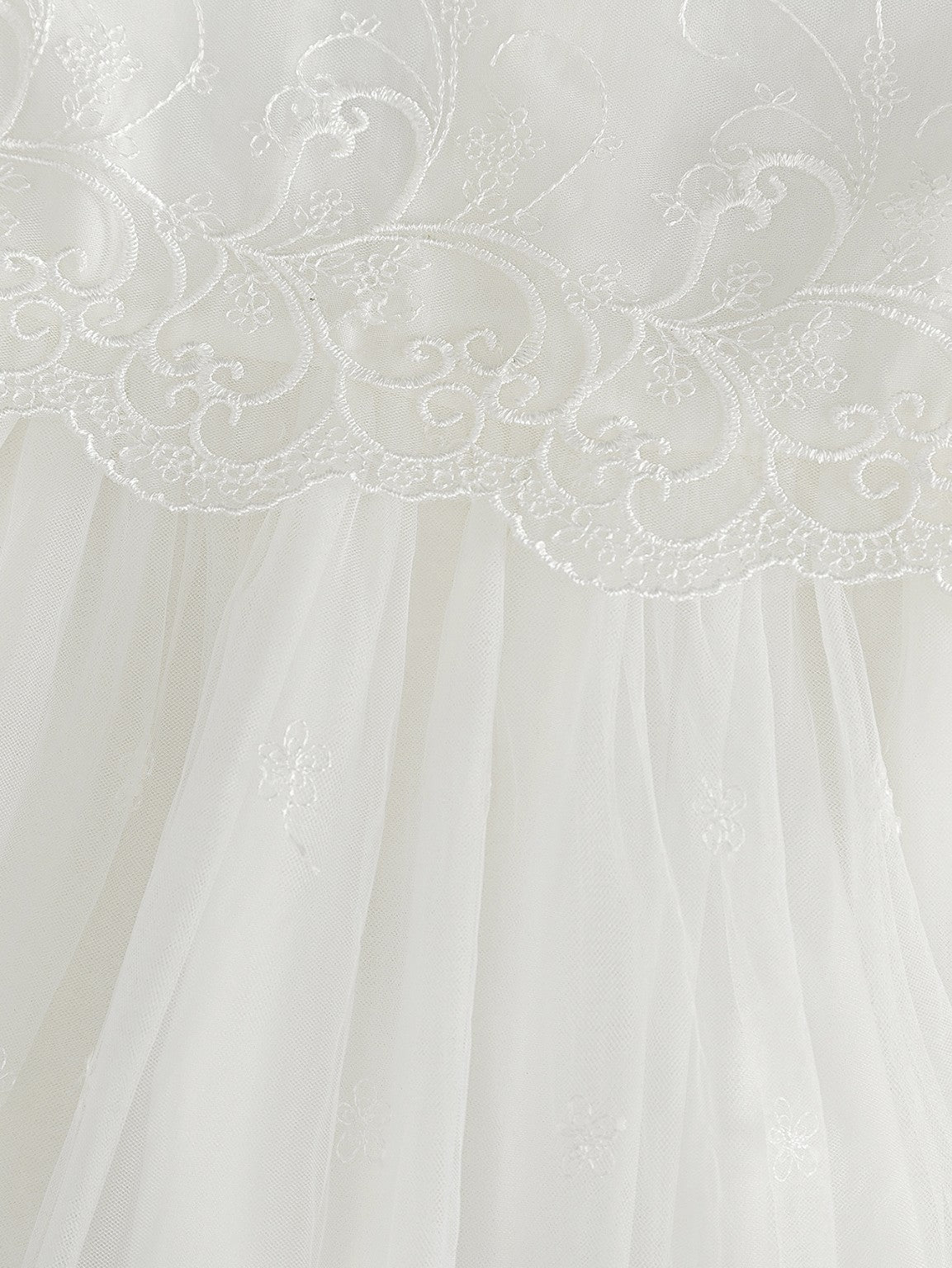 Baby Girl Baptism Dress With Bonnet - Long Sleeves