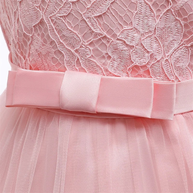 Baby Girl Lace Dress With Headpiece - Peach Dress