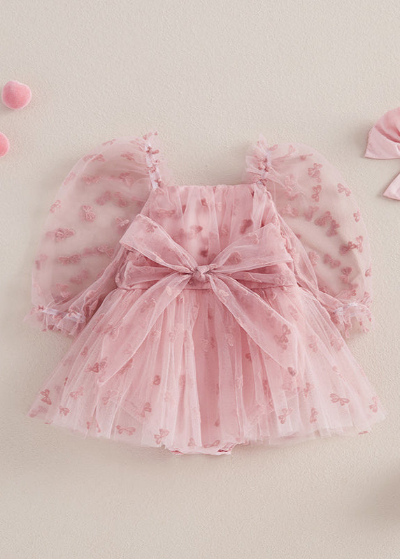 Baby Girls Dusty Pink Romper Dress