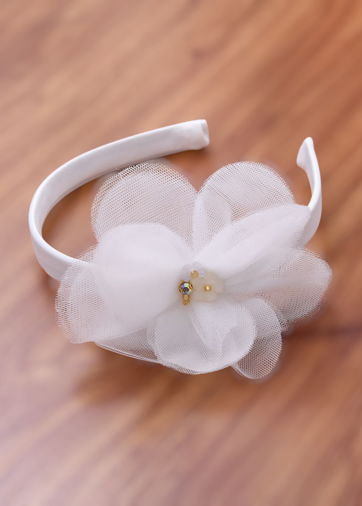 Little Girl Puffy Dress - White