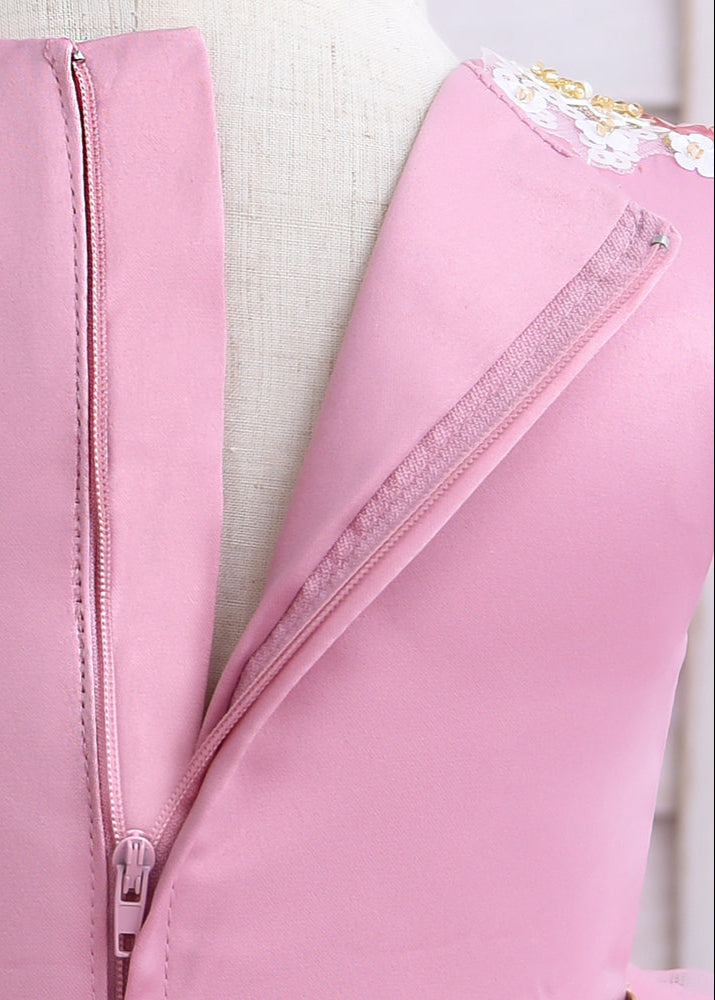 Little Girl Puffy Dress - Dusty Pink