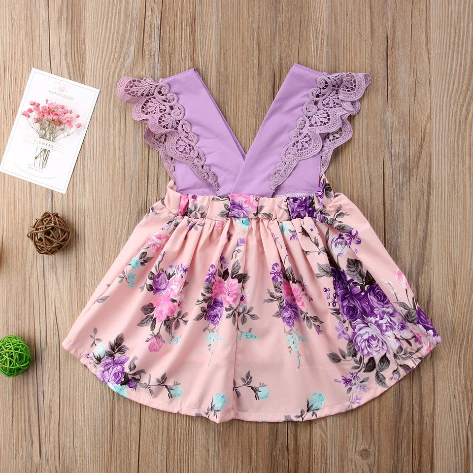 Lace Purple Dress with Headband
