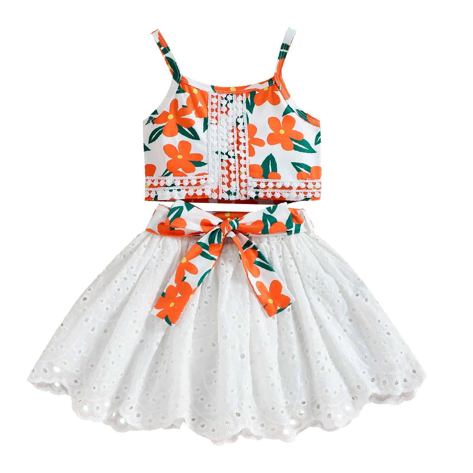 Girls SummerLace Top+Skirt Set