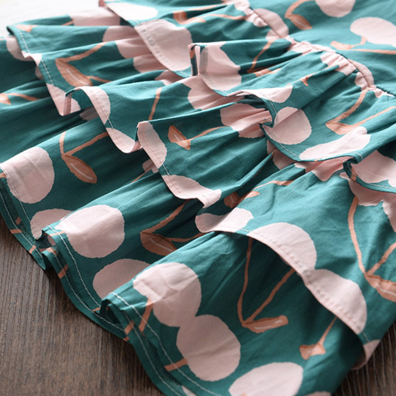 Cotton Girl Green Top Shorts 2pcs Set