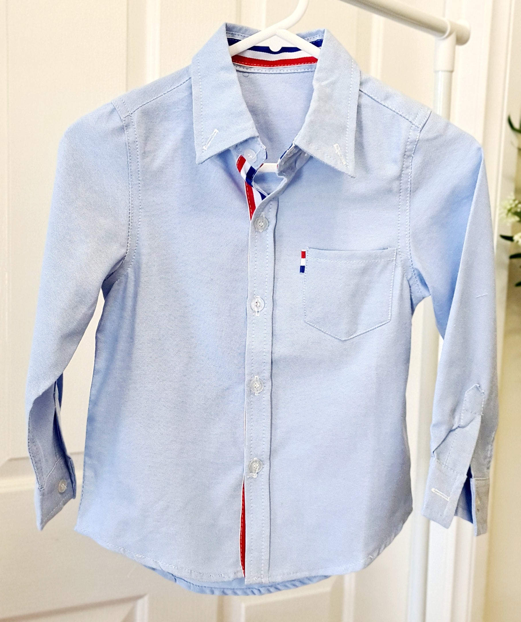 Boys Cotton Long Sleeve Blue Shirt