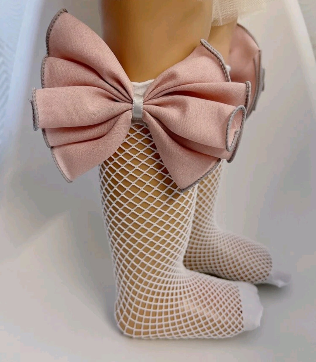 Baby Girl High Knee Socks With Pink Bow