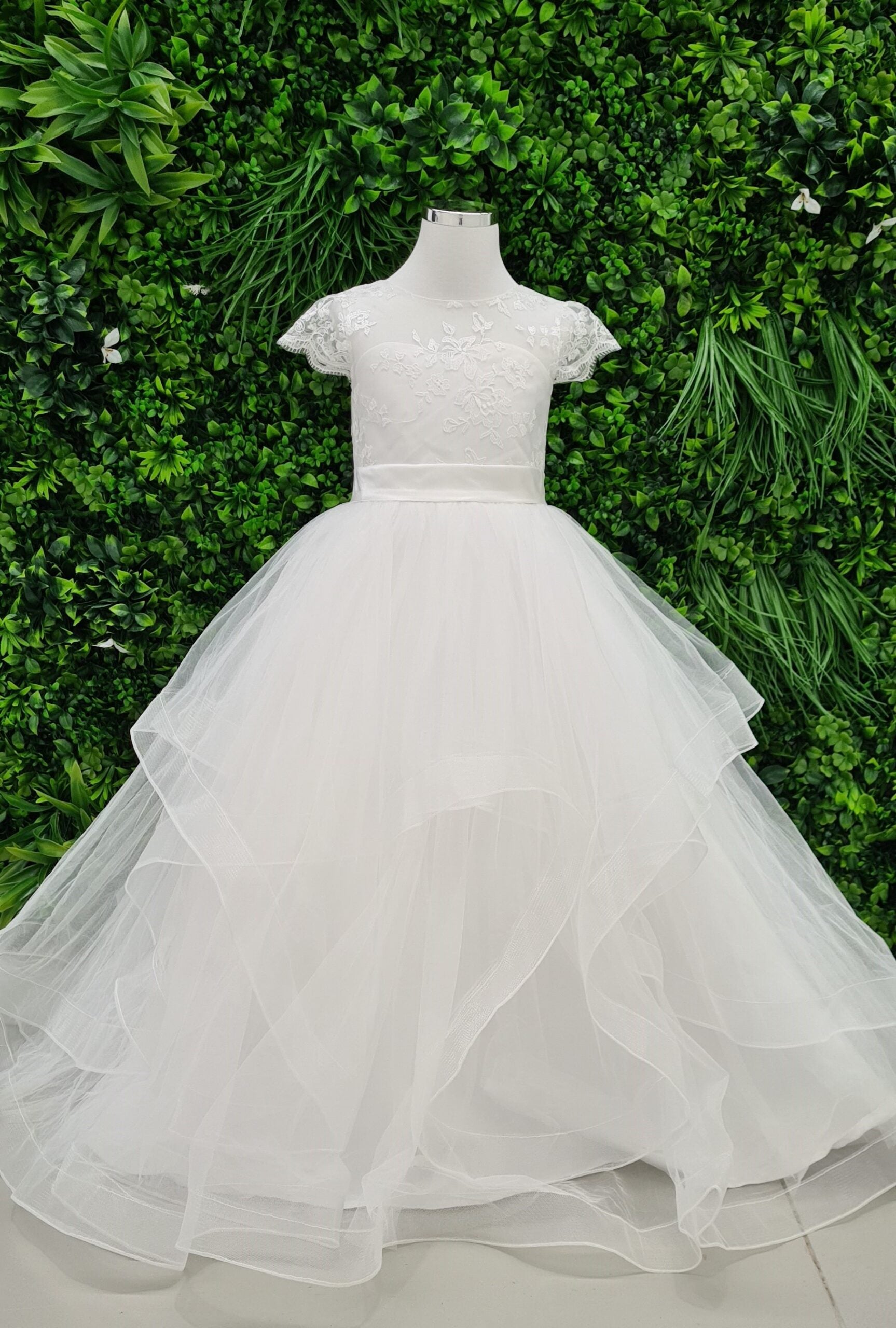 Made To Order Luxury Handmade Flower Girl Dress with Horsehair Trim