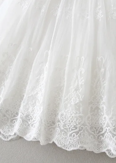 Baby Girl Christening Gown With Bonnet - Long Sleeves
