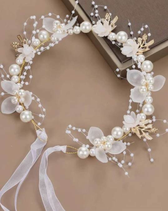 Flower Girl Pearls Headpiece