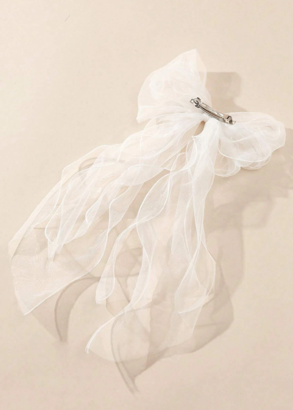 Girls Big Hair Bow - Long Tail Bow