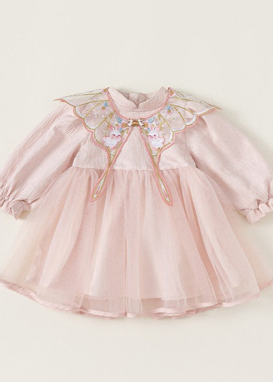 Little Girl Full Sleeve Peach Dress