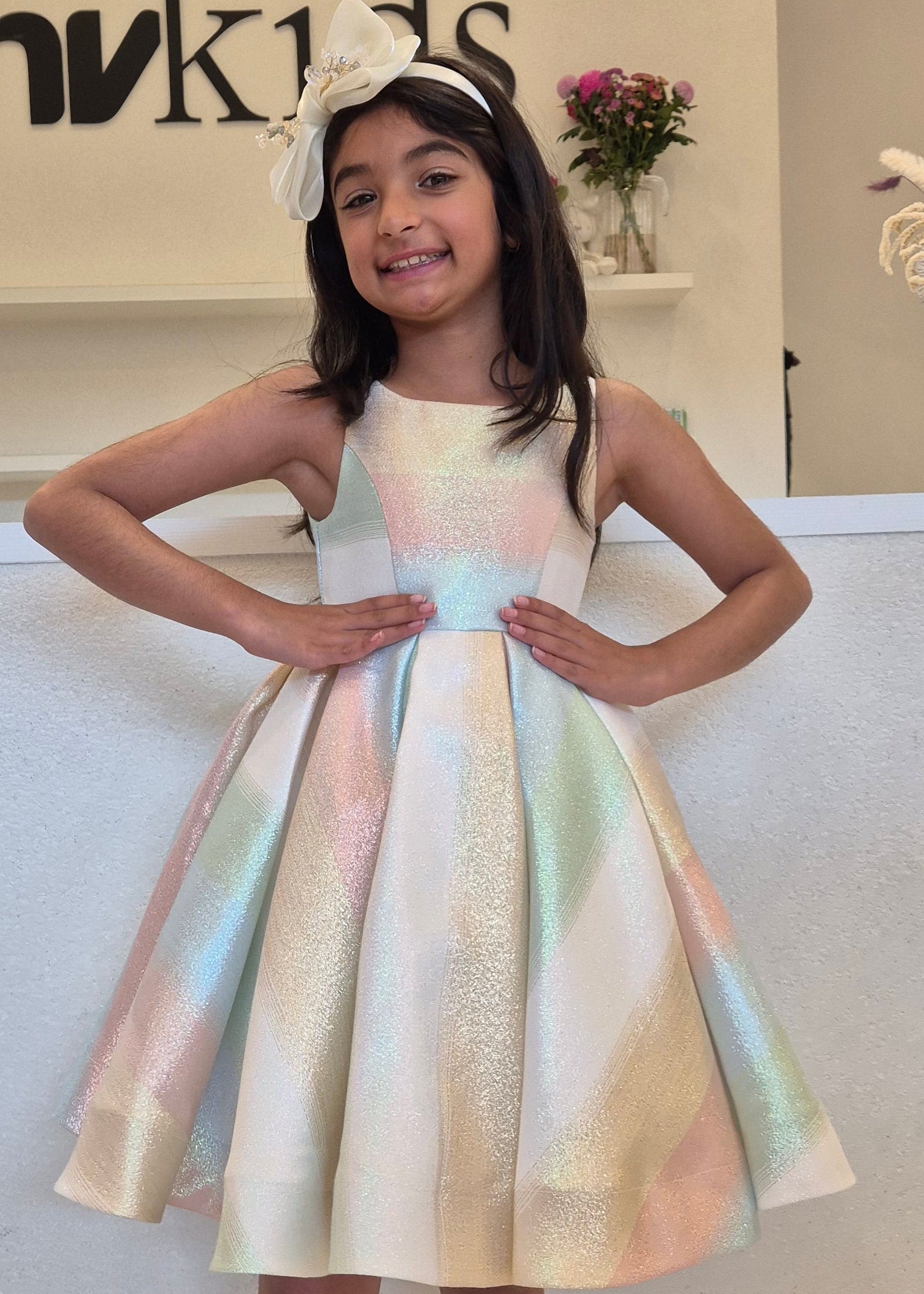 Little Girl Sparkling Rainbow Dress
