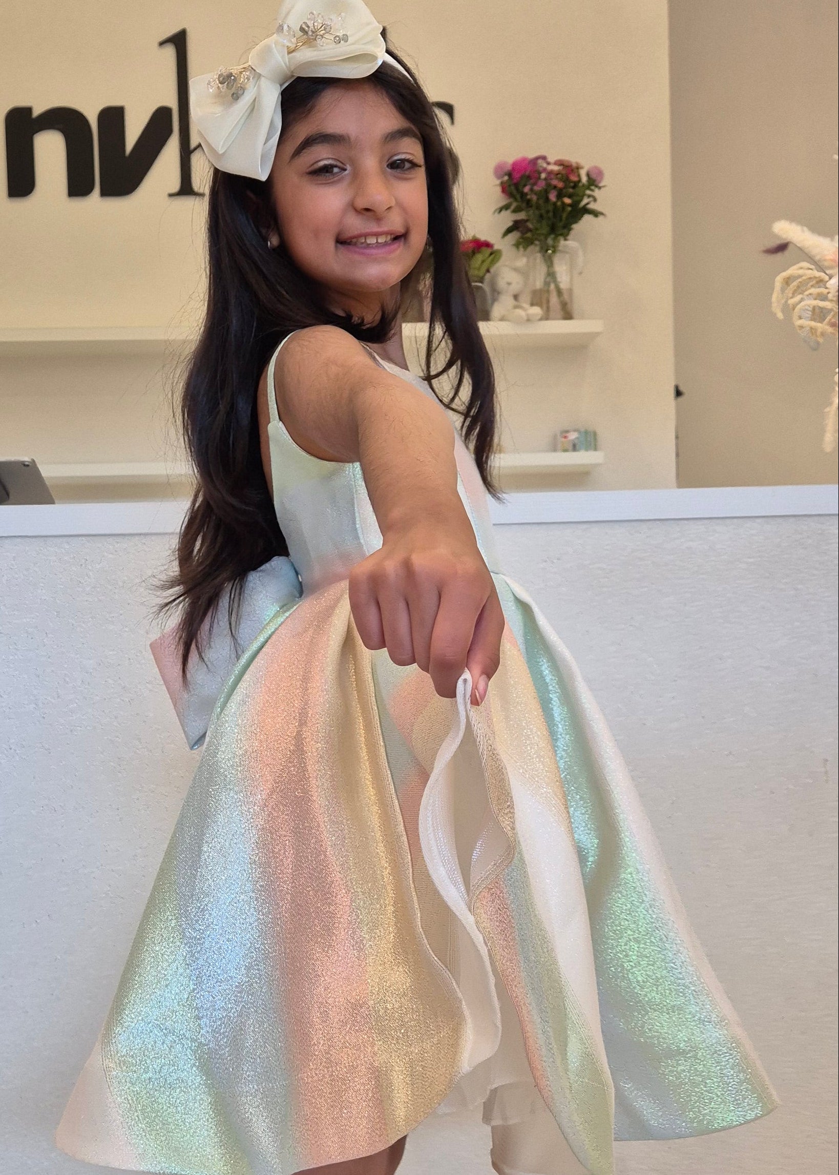Little Girl Sparkling Rainbow Dress