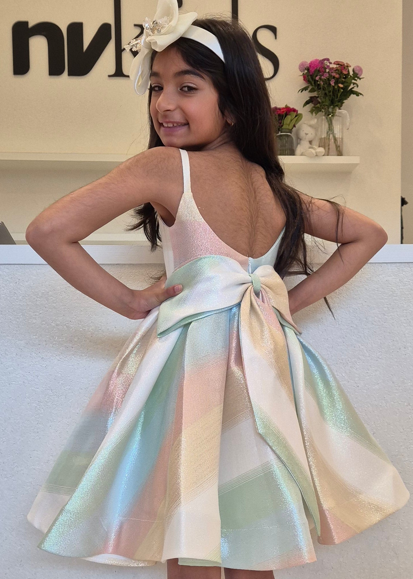Little Girl Sparkling Rainbow Dress