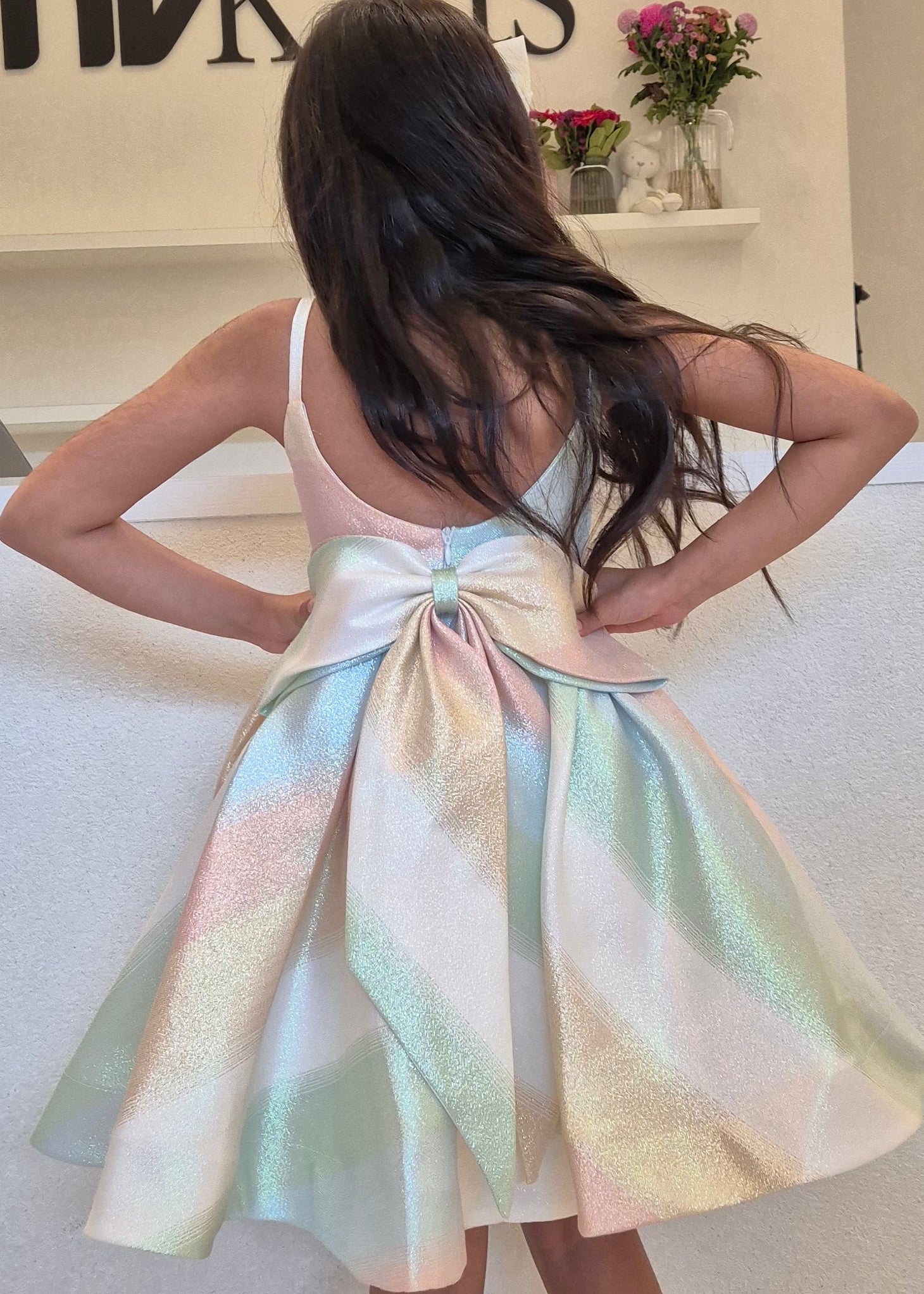 Little Girl Sparkling Rainbow Dress