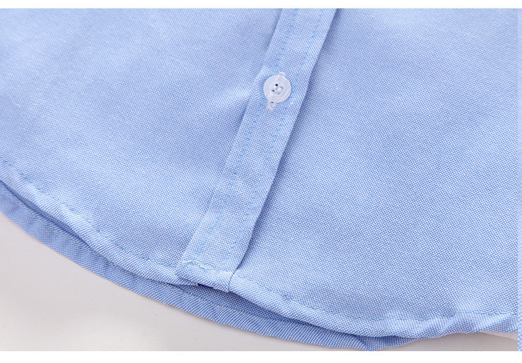 Boys Cotton Long Sleeve Blue Shirt