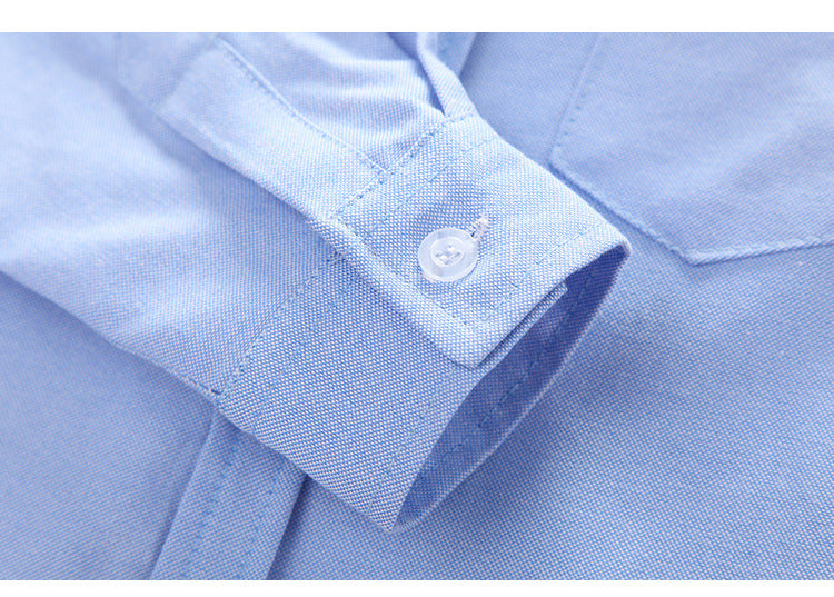 Boys Cotton Long Sleeve Blue Shirt