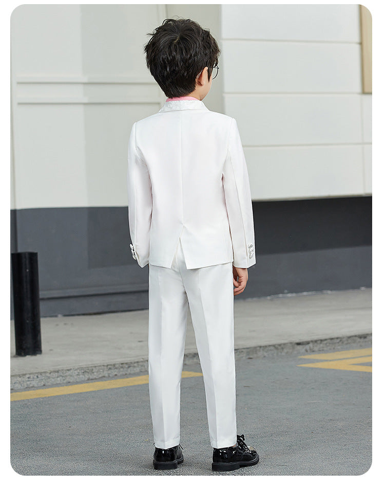 Boys Wedding White Tuxedo Suit 3pc Set