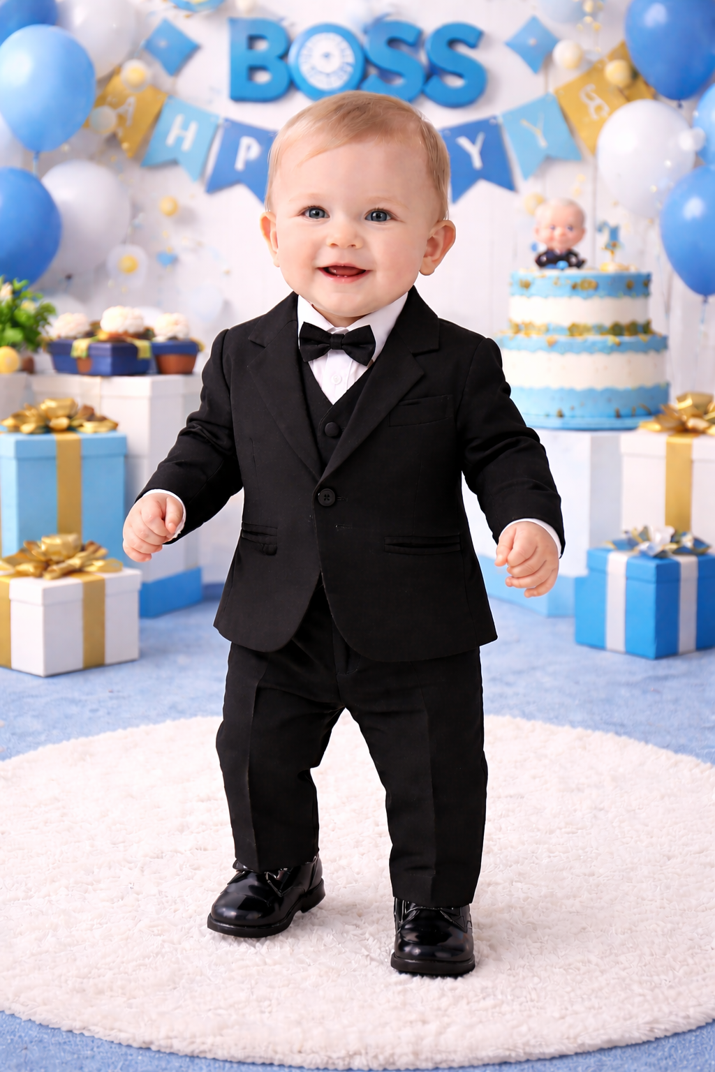 Baby Boy Black Suit 5pcs Set
