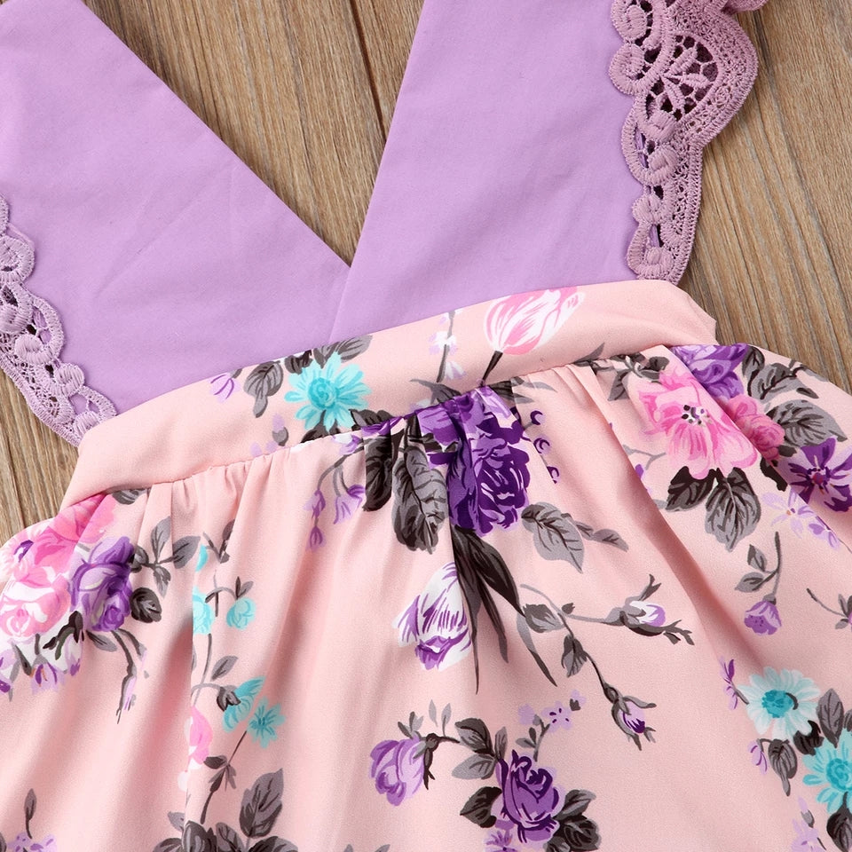 Lace Purple Dress With Headband