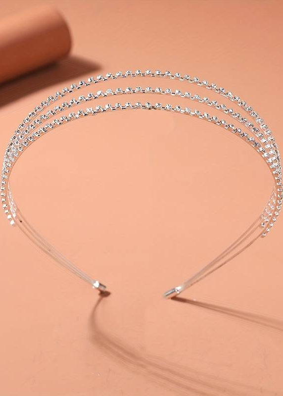 Girls Silver 3 Layers Rhinestones Headband