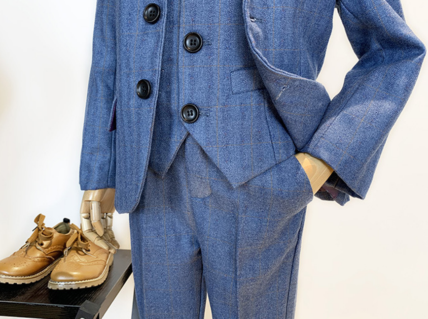 Boys Wedding Suits With Waistcoat Blazer Pants 3Pcs Set