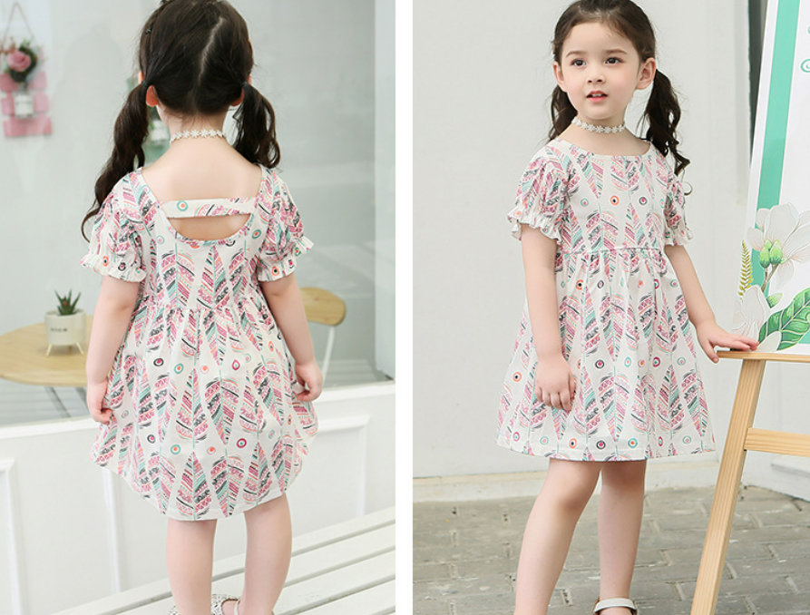 Girls Fashion Short Sleeve 100% Cotton Dress