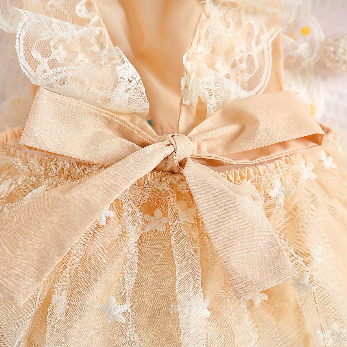 Baby Girl Romper Dress - Beige