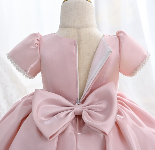 Baby Girl Soft Shiny Dress With Headband