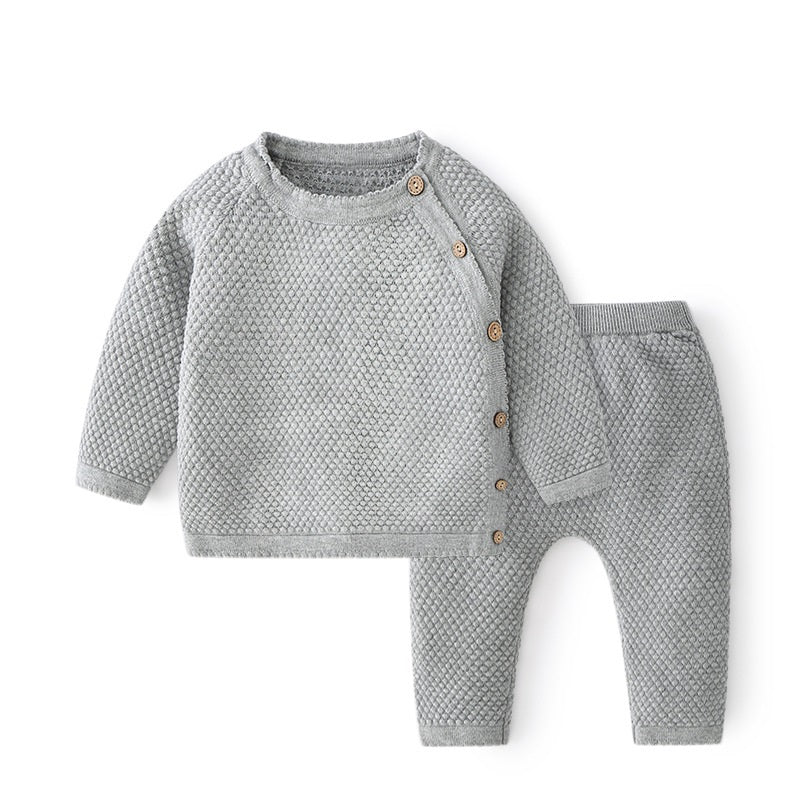 Baby Warm Knit Grey 2piece Set