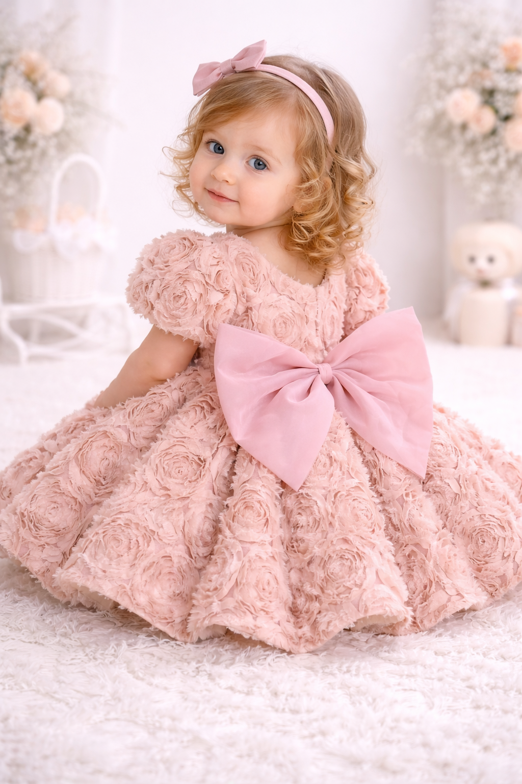 Baby Girl First Birthday Dress - Dusty Pink