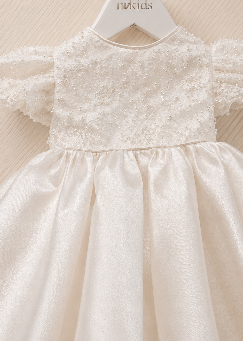 Baby Girl Baptism Dress-Beaded Lace