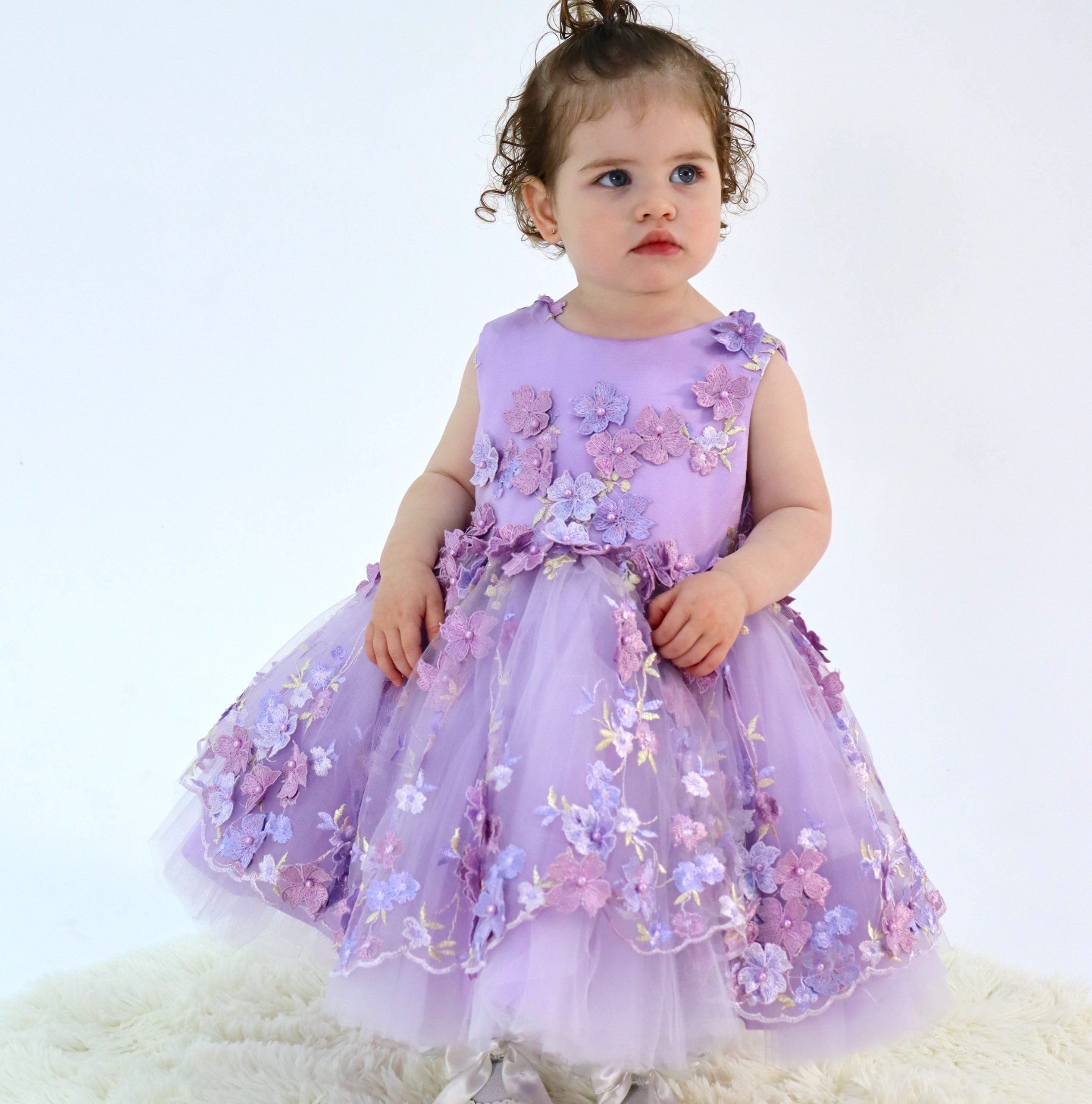 Baby Girl First Birthday Dress - Purple