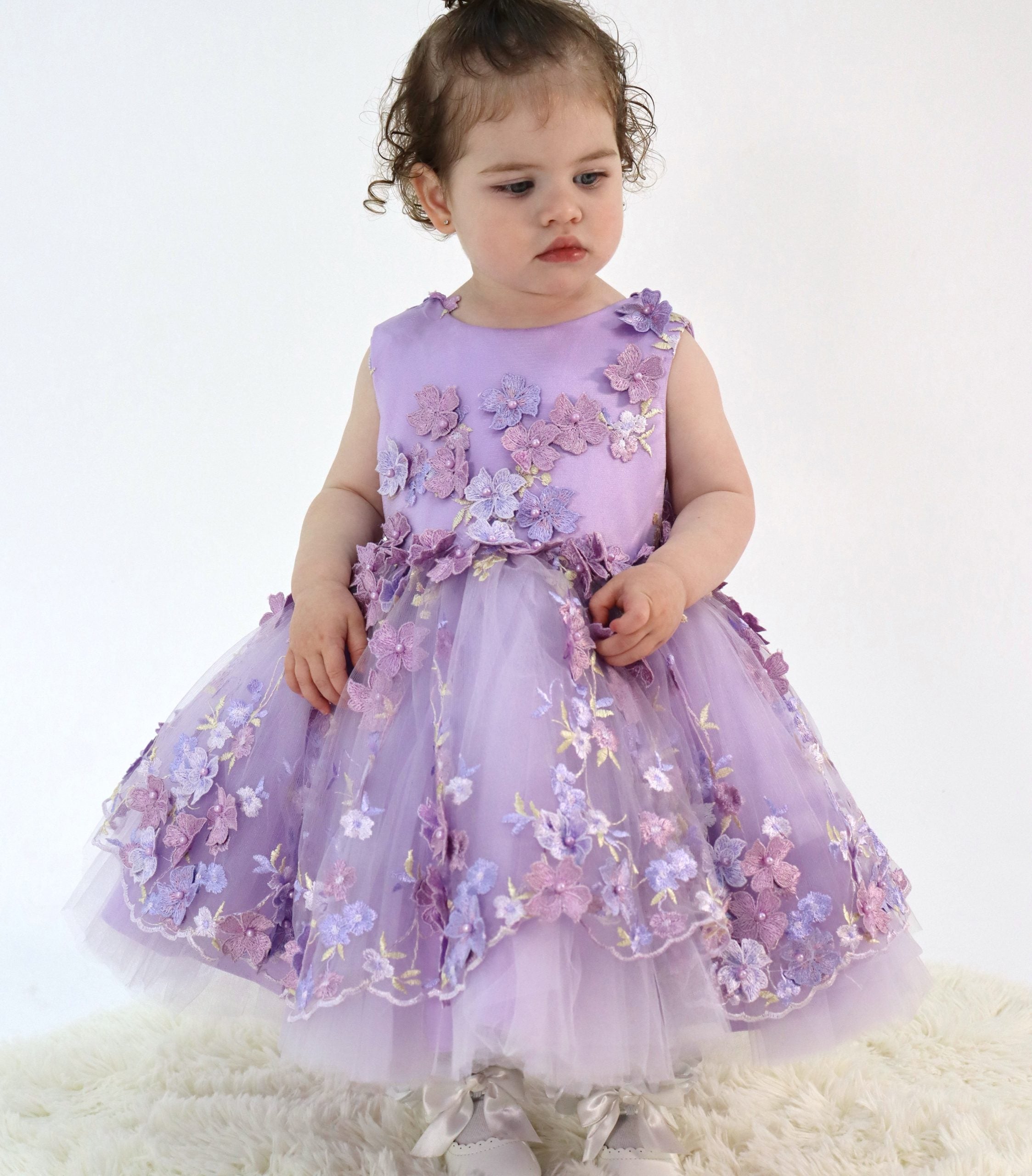 Baby Girl First Birthday Dress - Purple