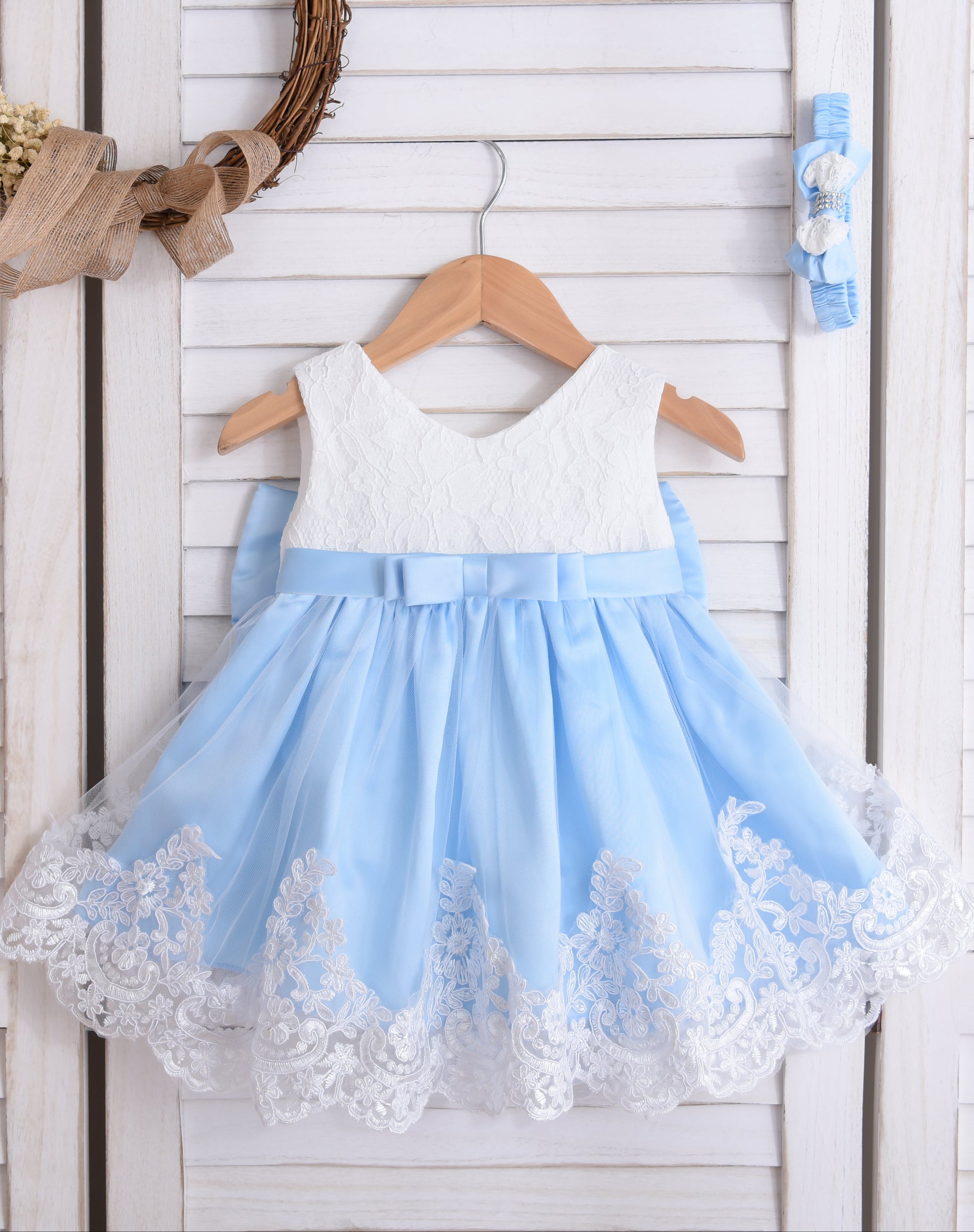 Baby Girl Lace Dress With Headpiece