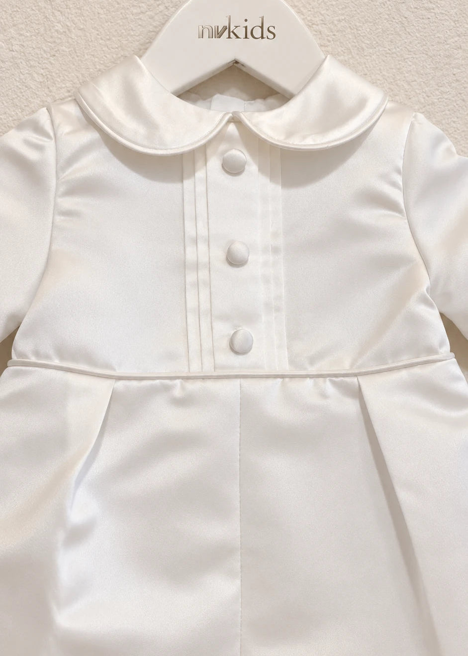 Baby Boy Christening Outfit - Satin Romper Set