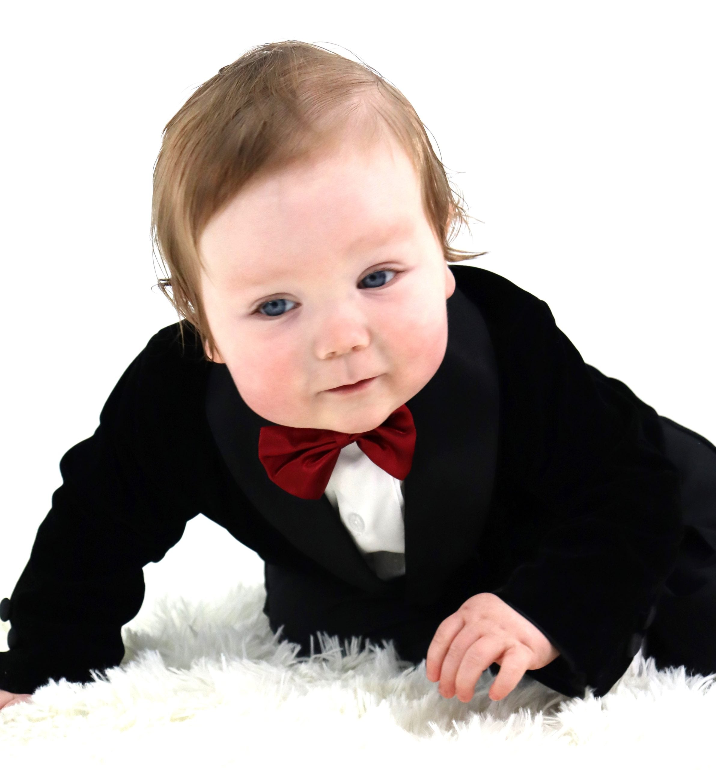 Little Boys Velvet Blazer Black