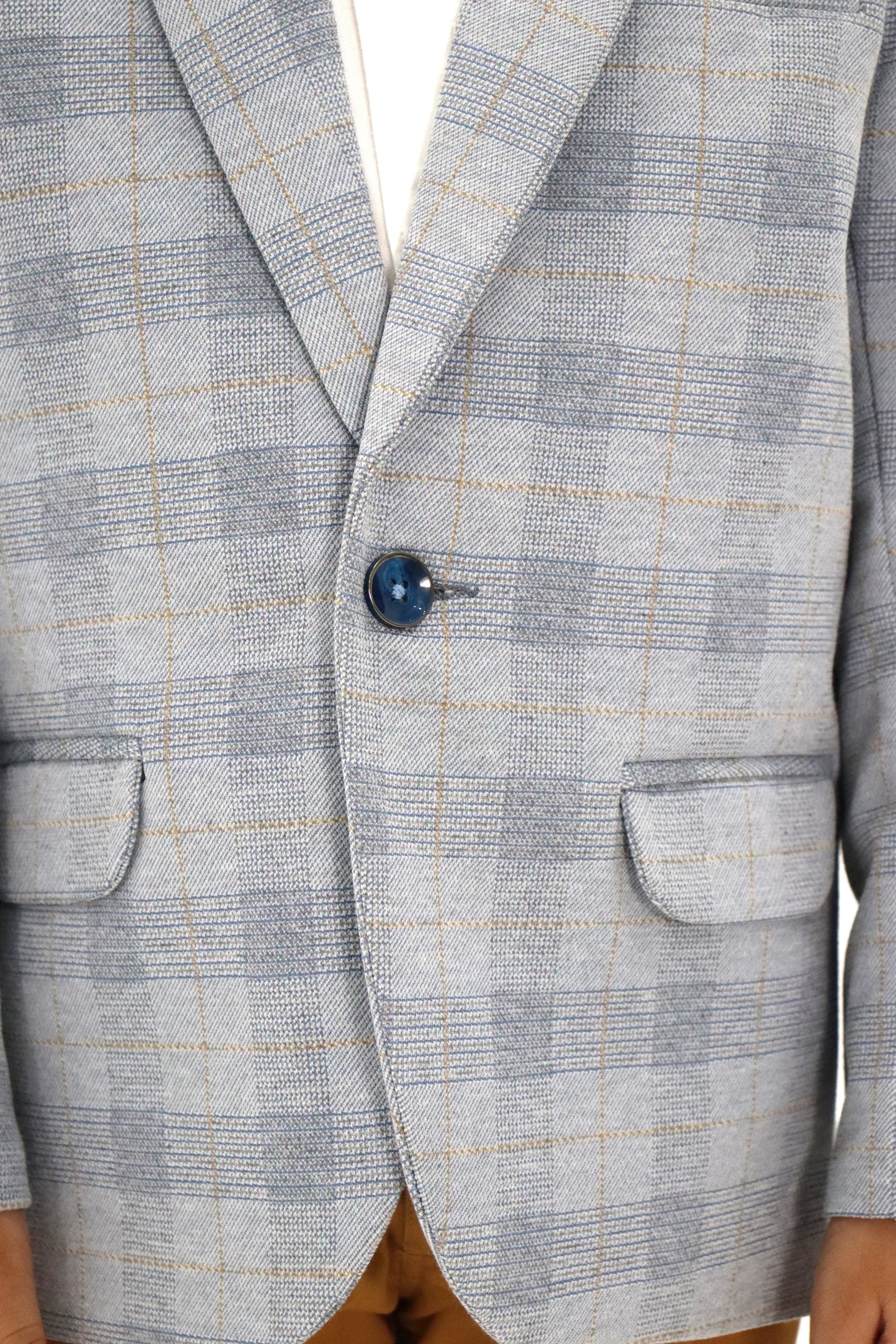 Boys Blue Check Blazer