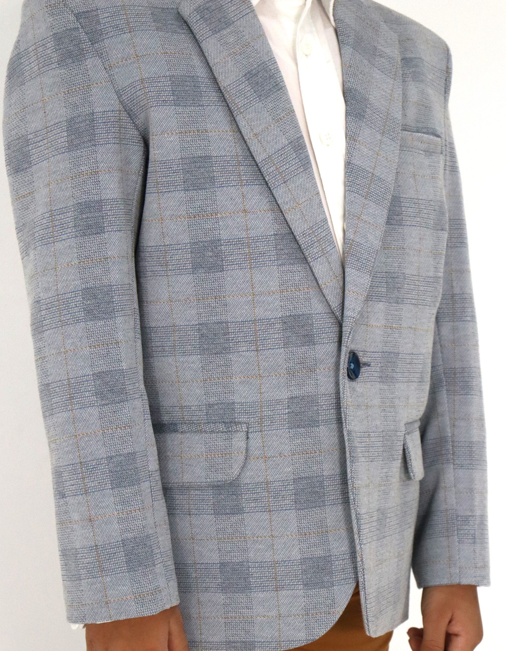 Boys Blue Check Blazer