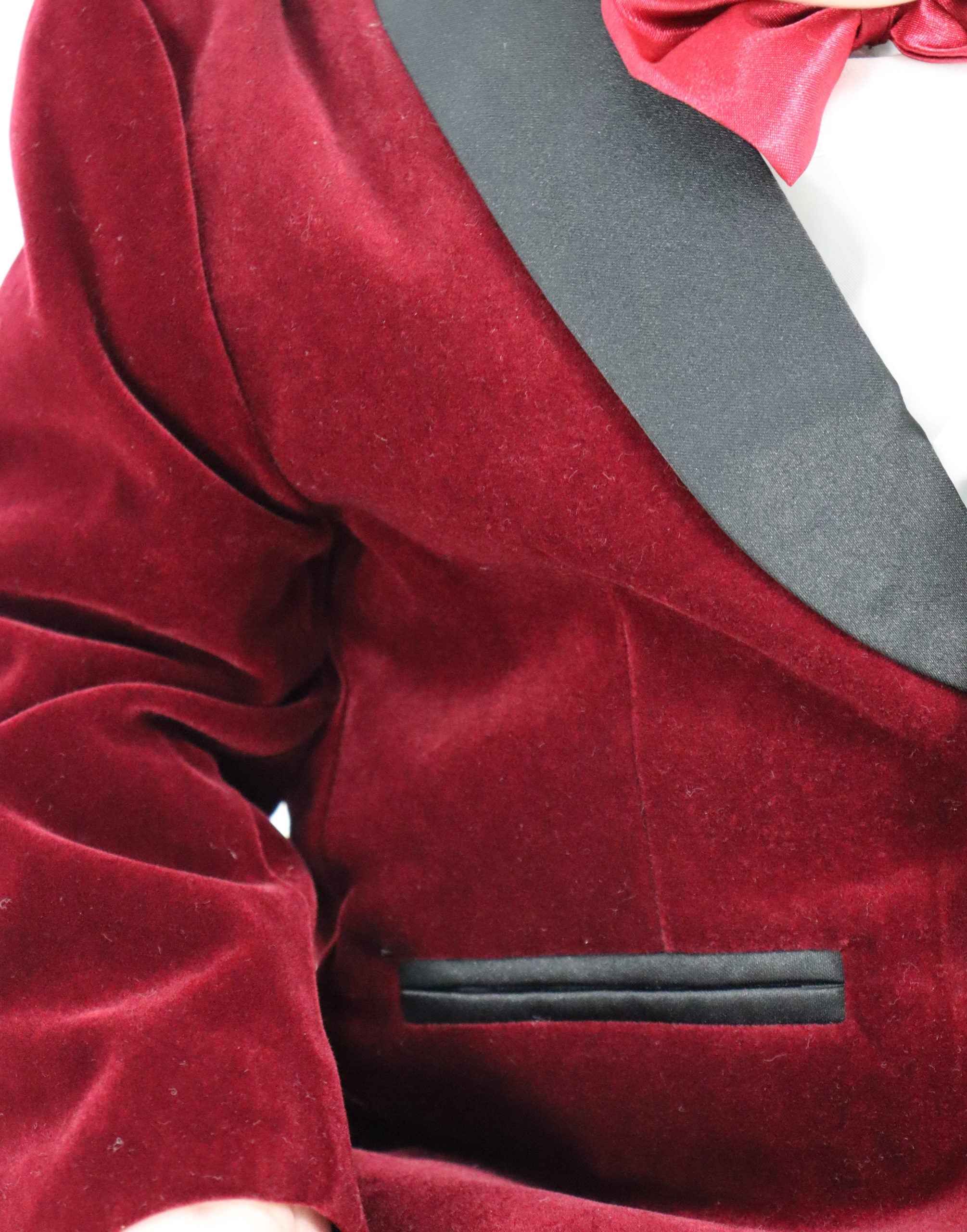 Little Boys Velvet Blazer Maroon
