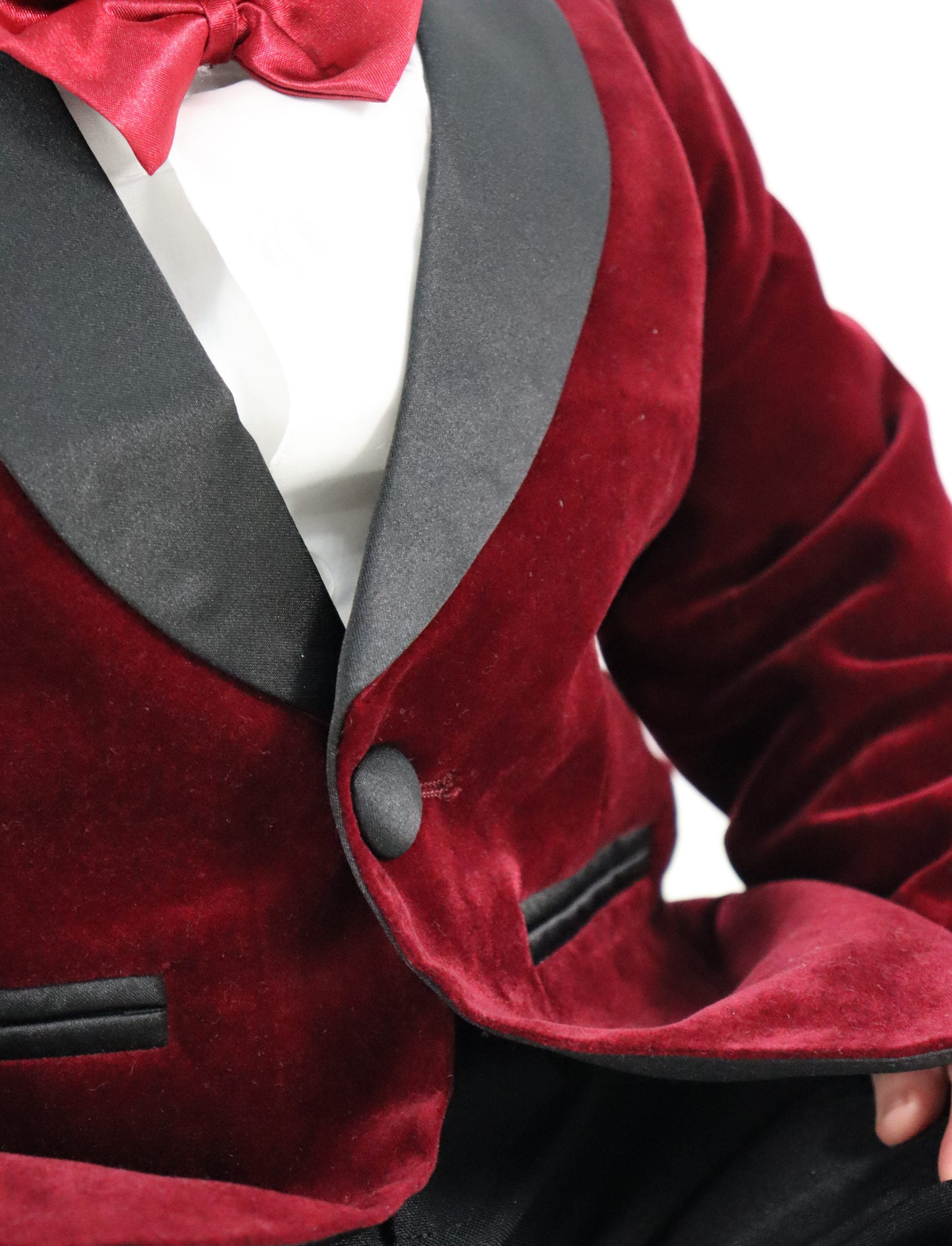 Little Boys Velvet Blazer Maroon