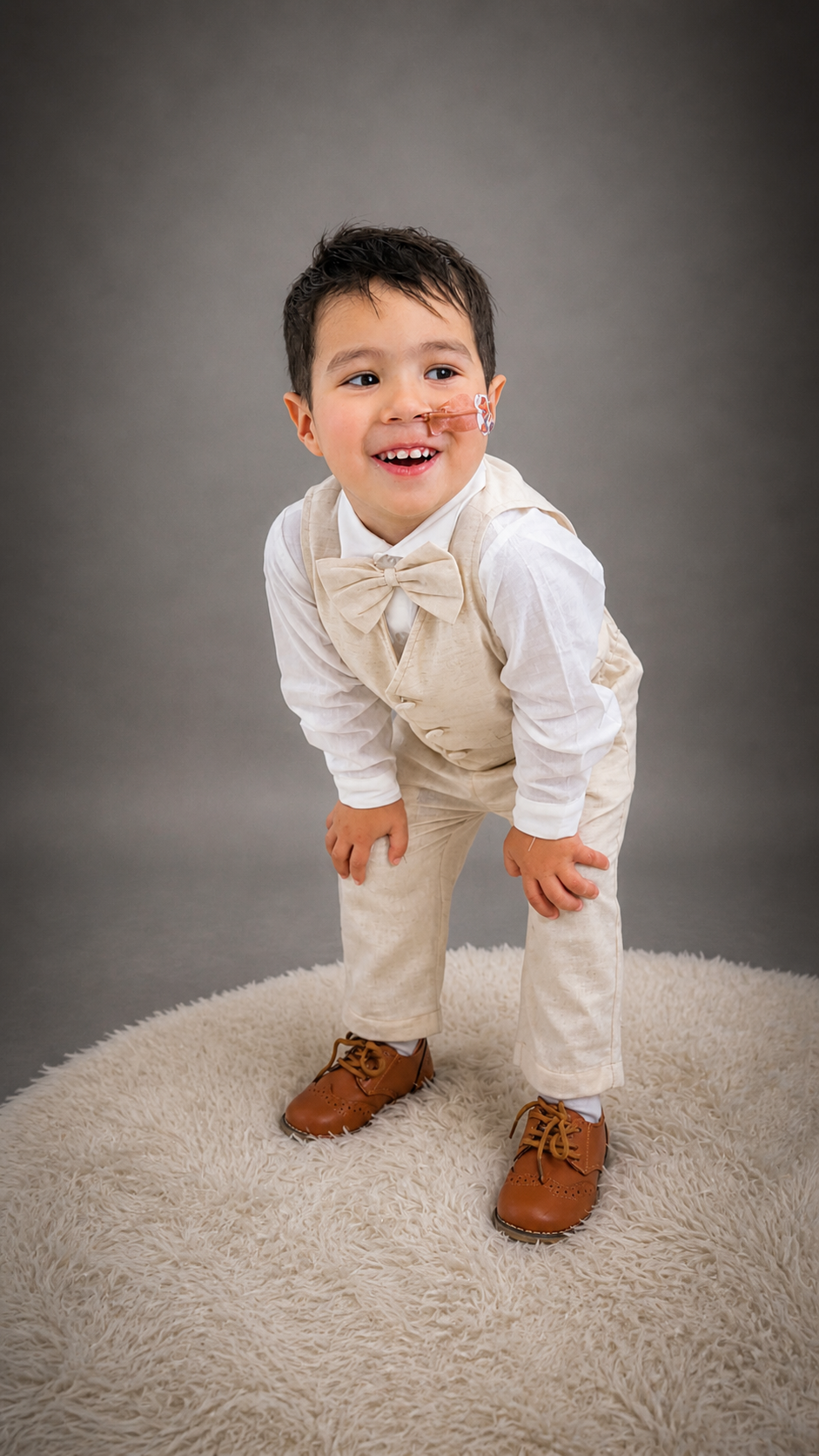 Boys Linen Suit - Beige Suit